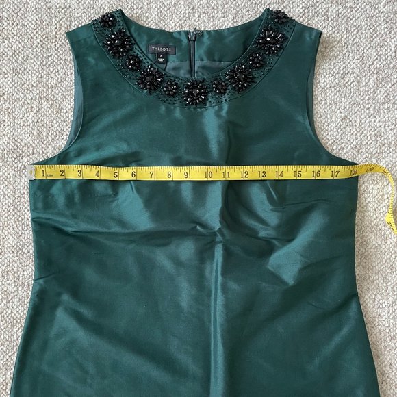 BNWT Talbots Silk Beaded Green Formal Tank Top Size 6 - Picture 7 of 8